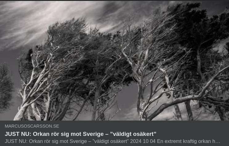 Orkanen Kirk Rör Sig Mot Sverige