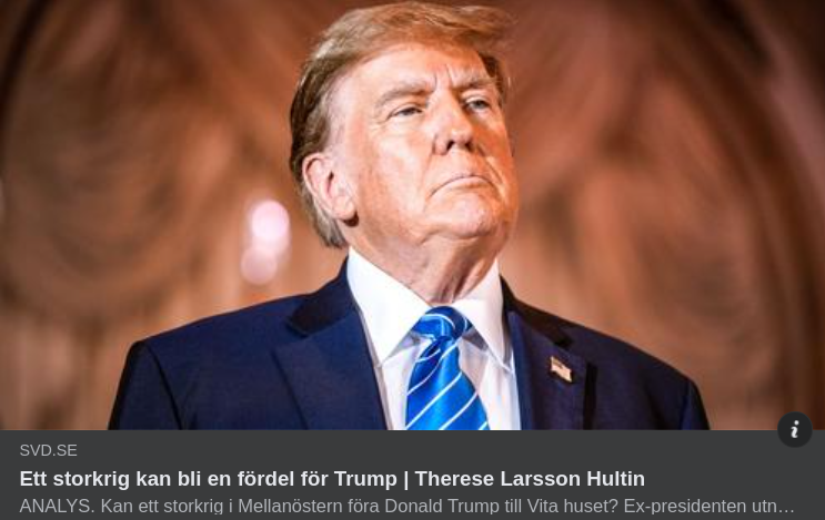 Möjlig Storkrigsfördel För Trump I SvD