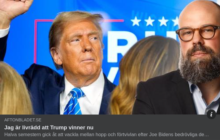 Suhonen Livrädd För Trump-Vinst