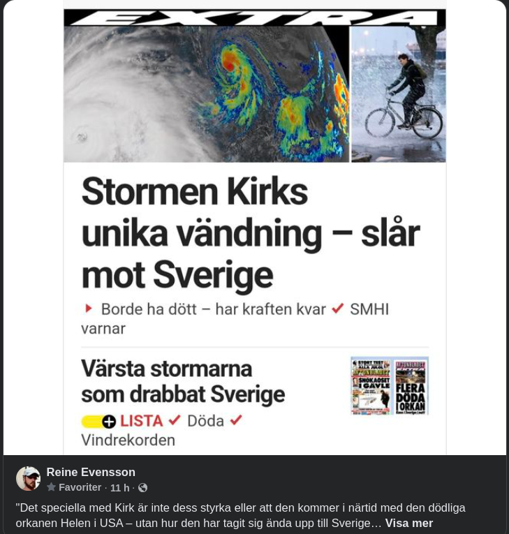 Unikt Vändande Storm Mot Sverige