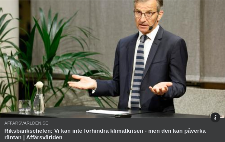 Riksbankschefen & Räntepåverkande Klimatkris