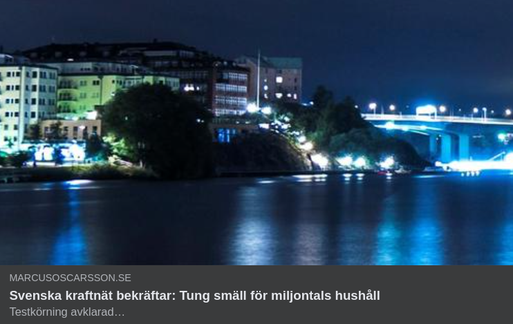 Bekräftat Tung Elsmäll För Miljoner Hushåll