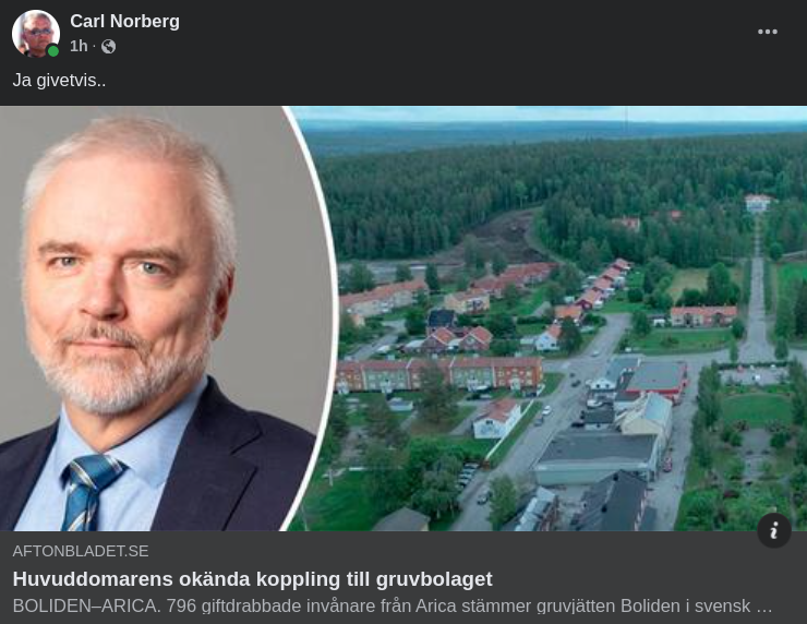 Huvuddomare Erik Sundström & Boliden