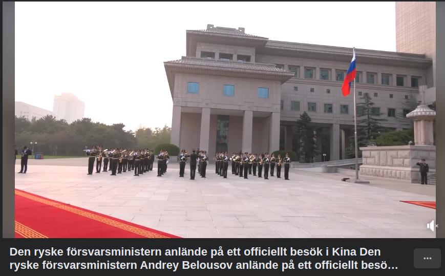 Rysslands Försvarsminister På Kinabesök