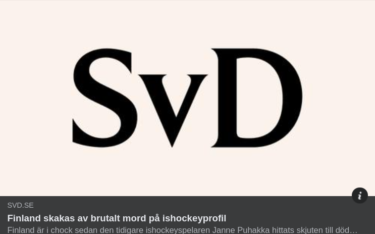 Finsk Hockeyprofil Mördad