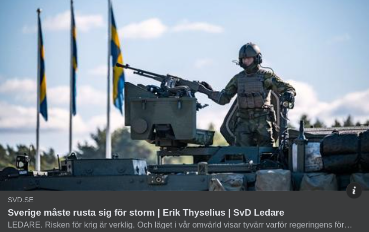Svenskt Stormrustningsbehov I SvD