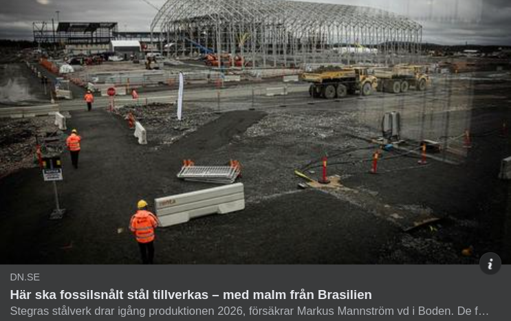 Fossilsnål Stålproduktion I Boden..