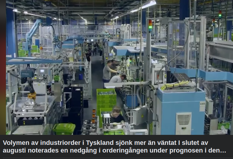 Sjunkande Tyska Industriorderingångsvolymer
