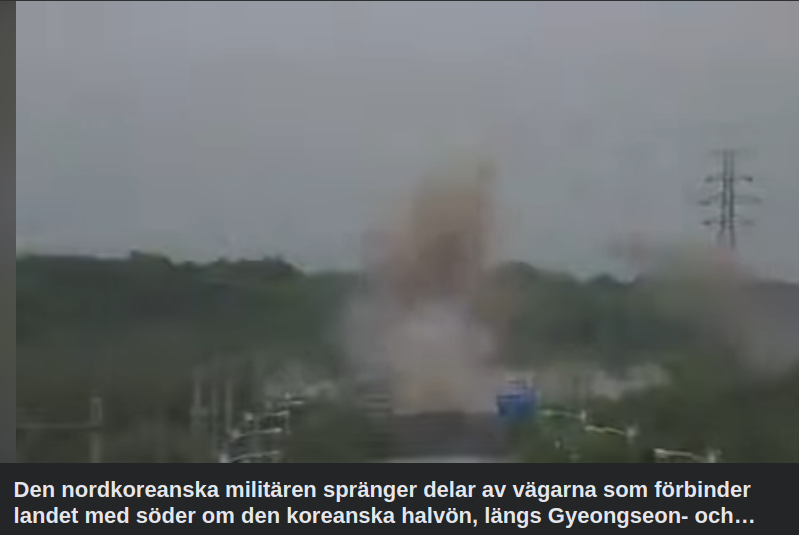 Nordkorea Spränger Väg Till Sydkorea