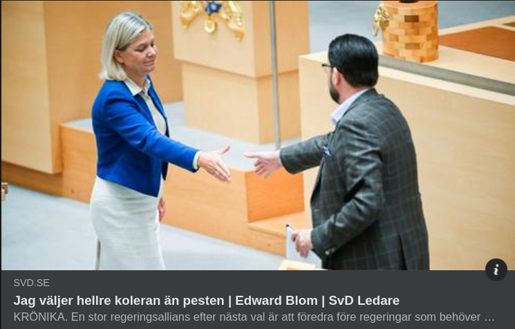 Blom Väljer Kolera Framför Pest I SvD