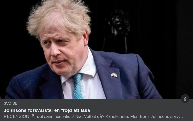 Fröjdefull BoJo-Läsning I SvD