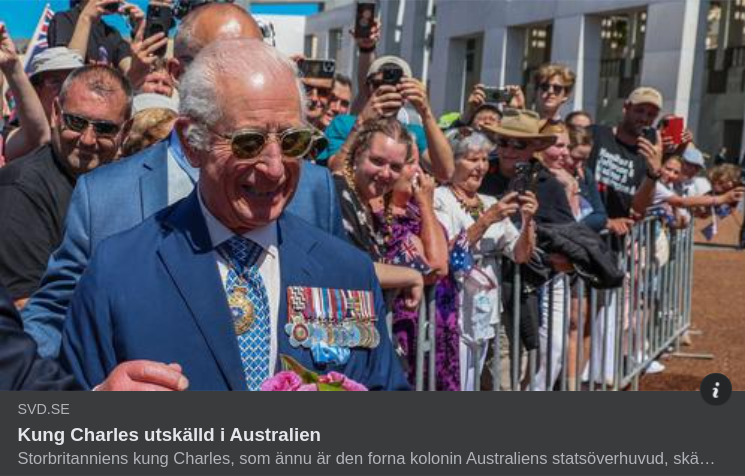 Kung Charles Utskälld I Australien