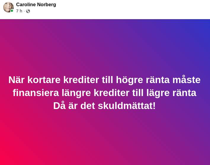 Skuldmättnad: När Kortare & Högre Finansierar Längre & Lägre