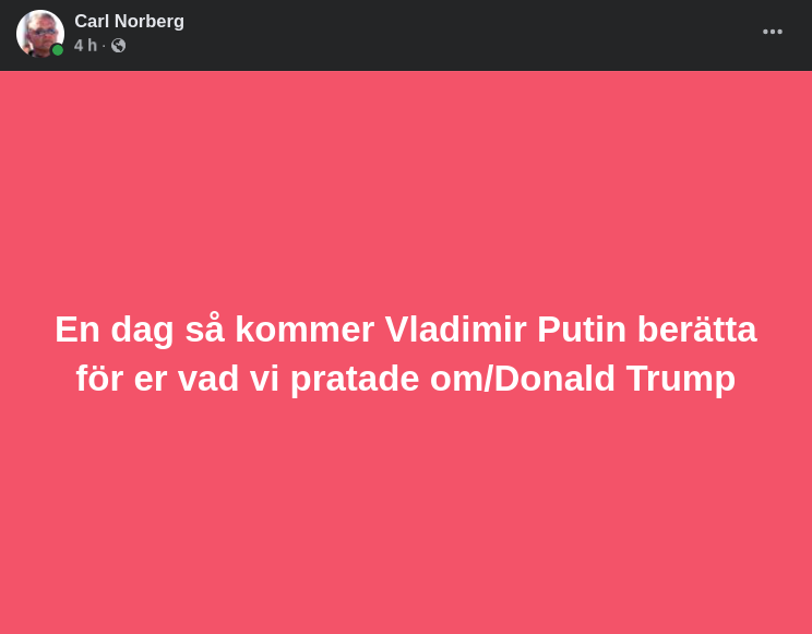 Donald Säger Att Vladimir Kommer Att Berätta