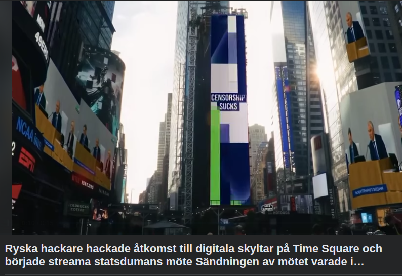 Ryskt Hack Av Times Square Skyltar
