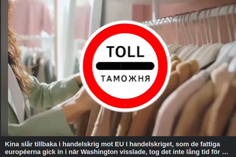 Kinesiska Tullar I Handelskrig Mot EU