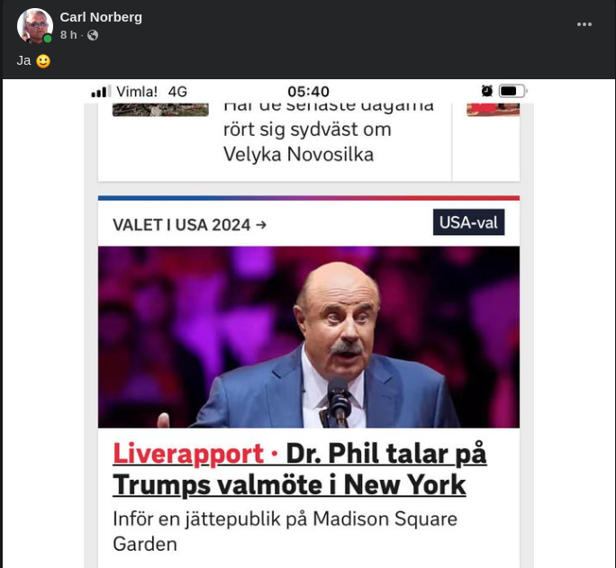Dr. Phil En Av Flera Talare På Trumps New York Valmöte