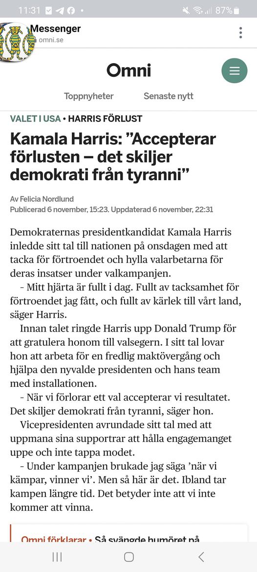 Kamelen Accepterar Valförlusten