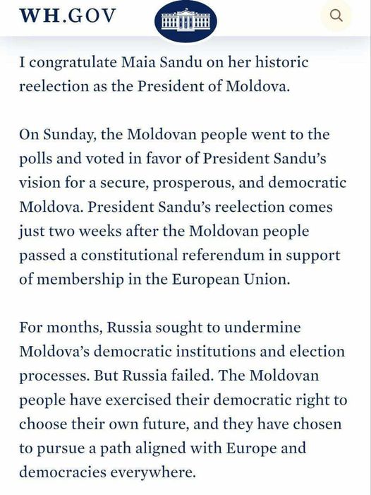 Amerikanskt Val-Grattis Till Moldavien