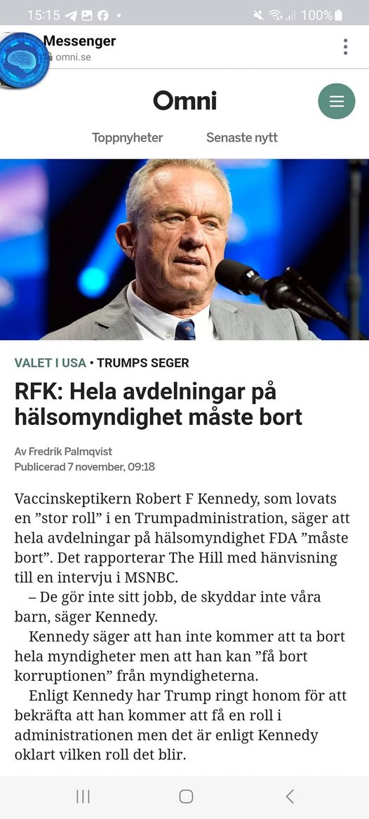 RFK Annonserar Hela Hälsomyndighetsavdelningars Borttagning
