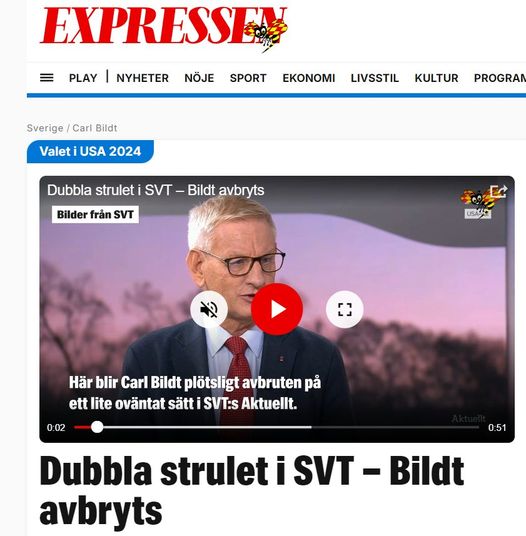 Avbruten Bildt I SVT