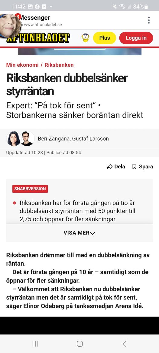 Dubbelsänkande Riksbank