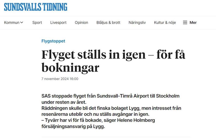 Norrländskt Flygstopp Igen