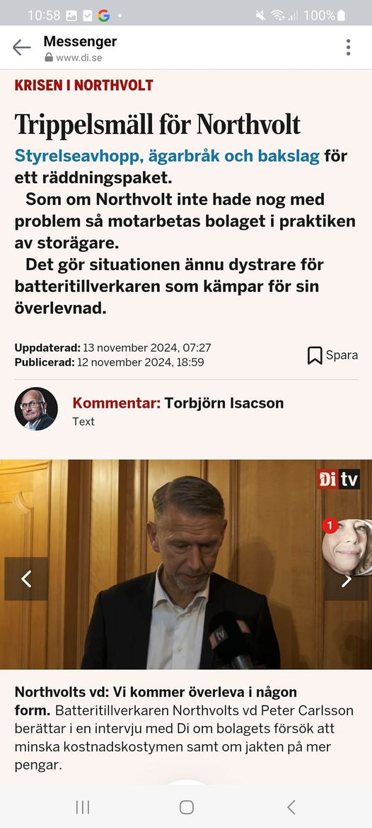 Trippelsmäll För Northvolt