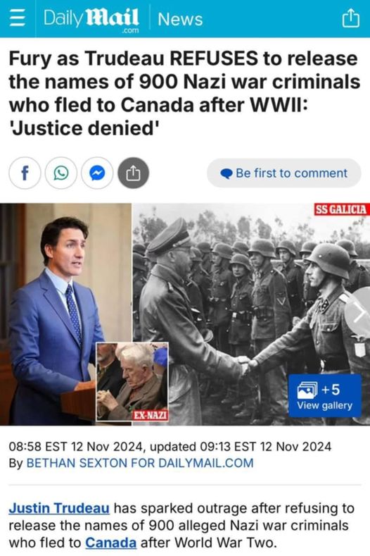 Trudelutten Vägrar Offentliggöra 900 Kanadaflyende Nazister