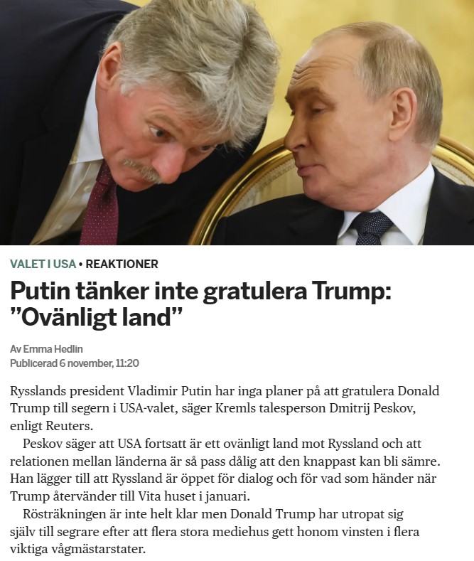 Mediebeskrivning Av Kontakt Mellan Putin & Trump