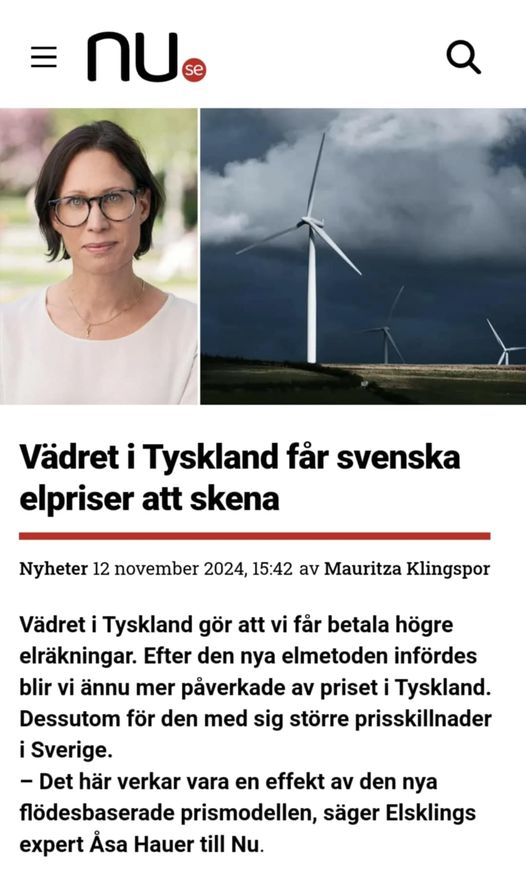 Tyskt Väder & Svenskt Elpris..