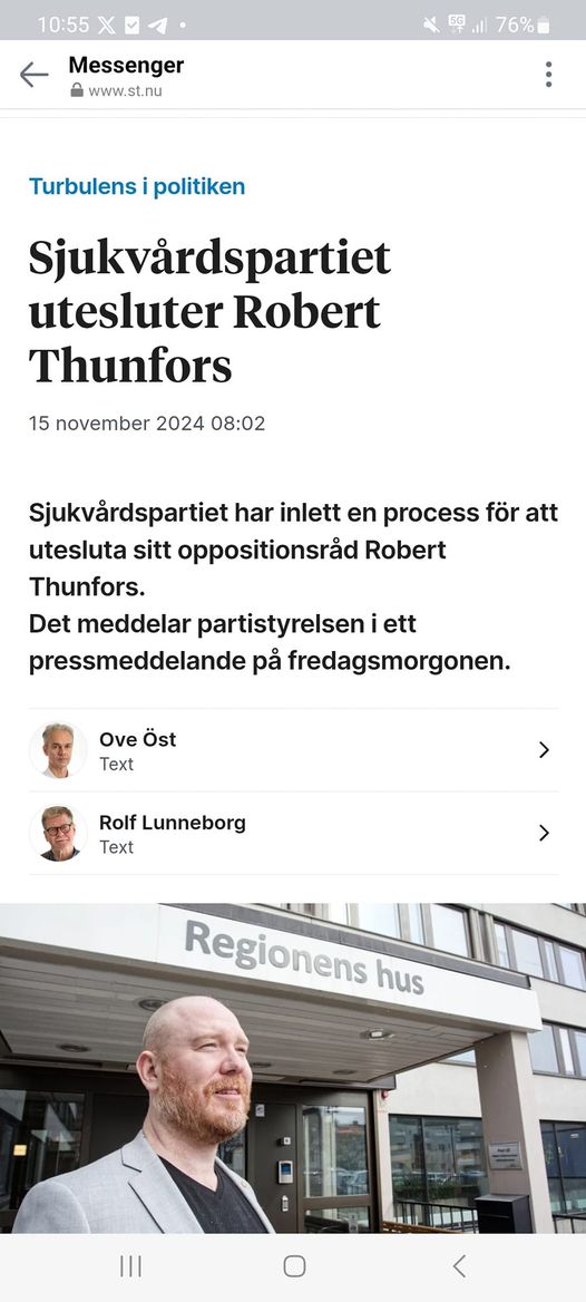 Sjukhuspartiet Utesluter Thunfors