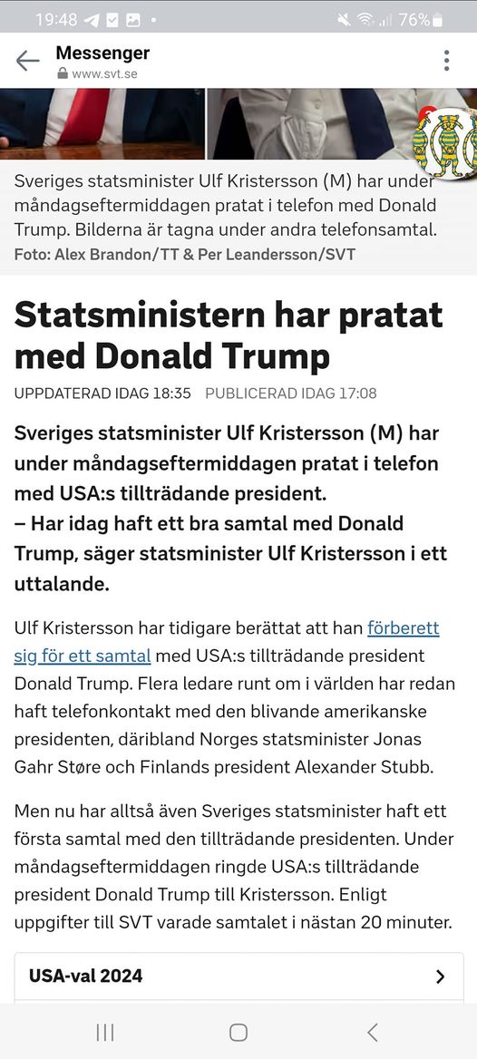 Barnhandlaren Har Samtalat Med Trump..