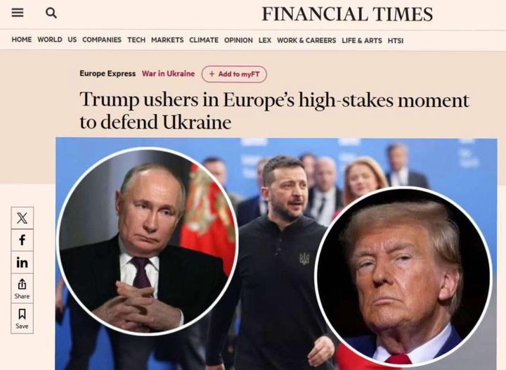 Financial Times Om Trump & Ukraina..
