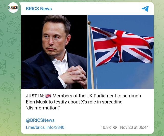 Musk Kallad Att Vittna Av Brittiska Parlamentsmedlemmar