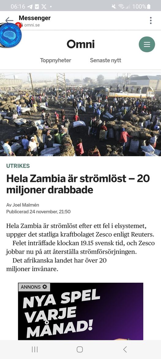 Strömlöst I Zambia