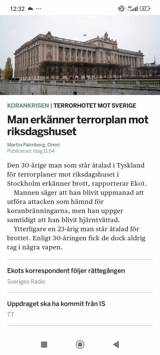 Erkänner Terrorplanering Mot Riksdagshuset