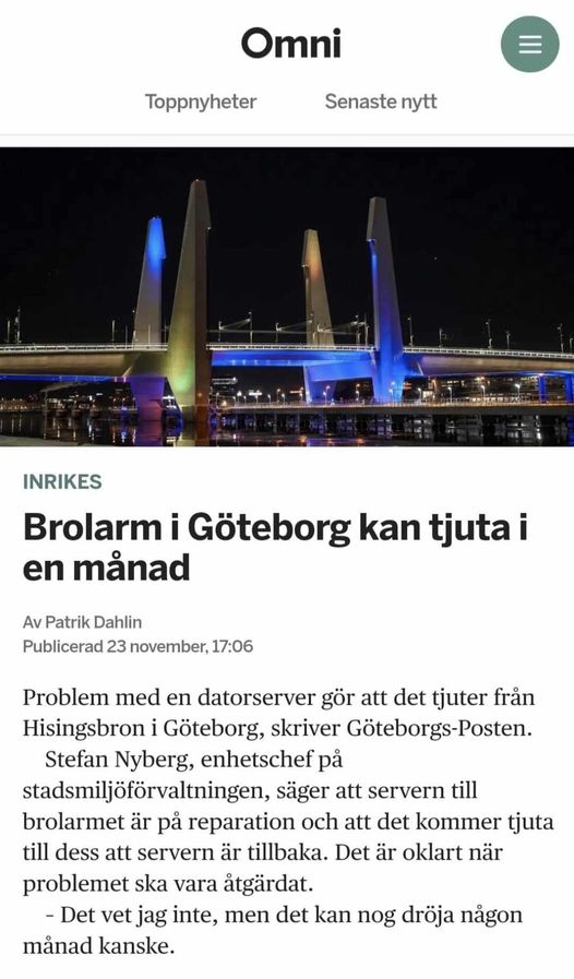 Långvarigt Tjutande Brolarm..