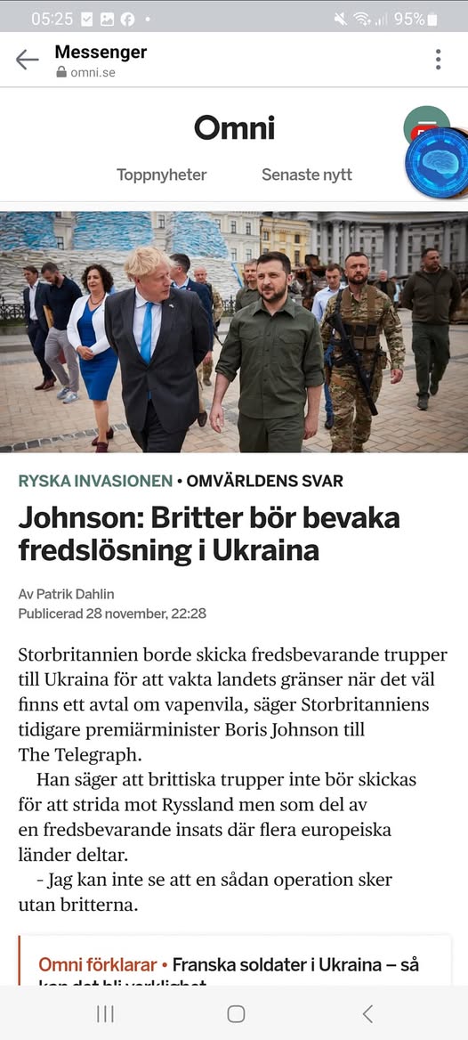 BoJo & Brittiskt Bevakad Ukrainsk Fredslösning