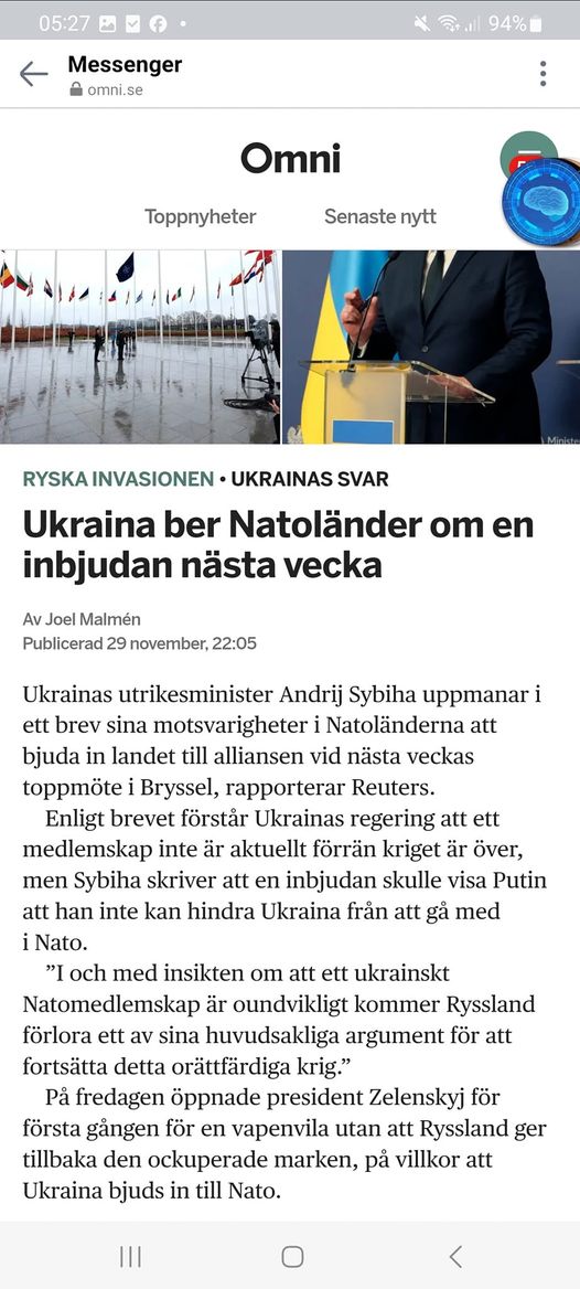 Ukraina Ber Om Inbjudan Till Nästa Veckas Natomöte