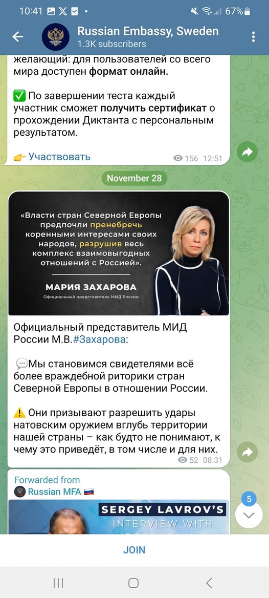 Zakharova Bevittnar Ett Alltmer Fientligt Norden