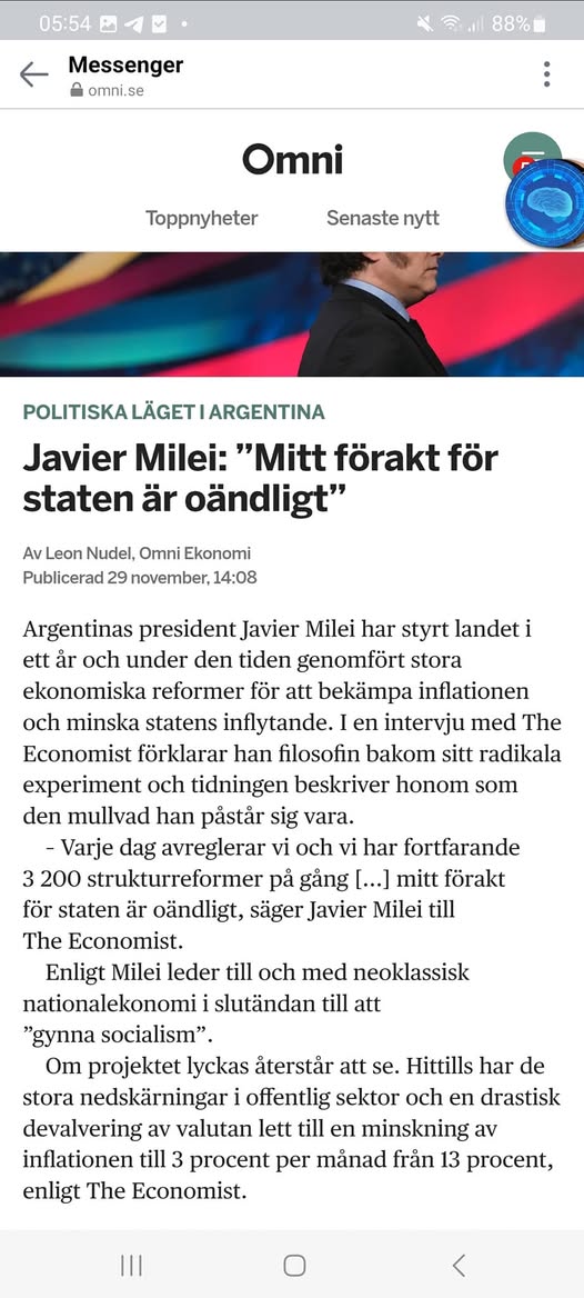 Argentinskt Statsförakt Från President Milei