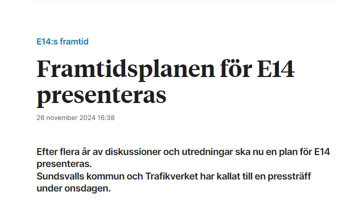 Presentation Av Framtidsplan För E14