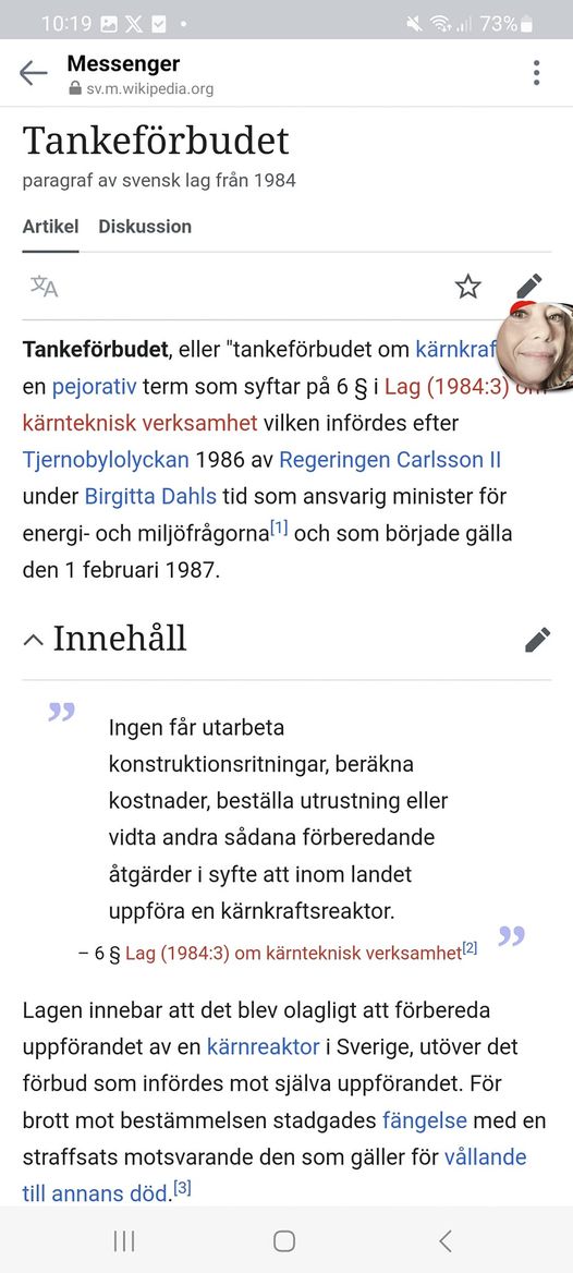 Tankeförbudet I Svensk Lag