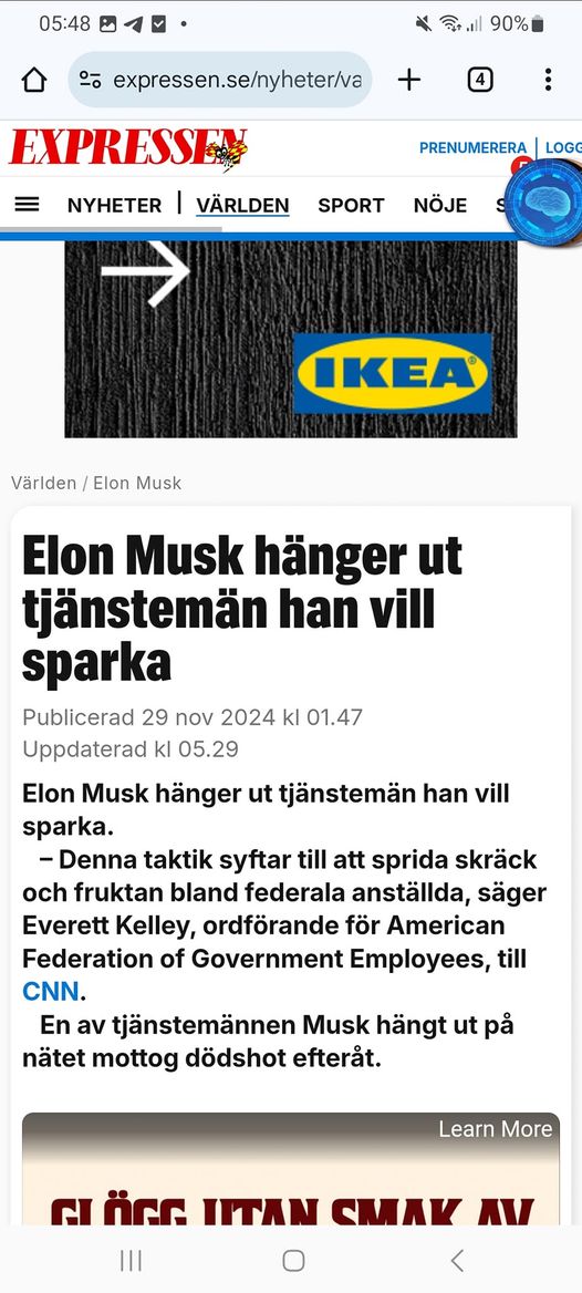 Snyft I Expressen Över Uthängningar Av Musk