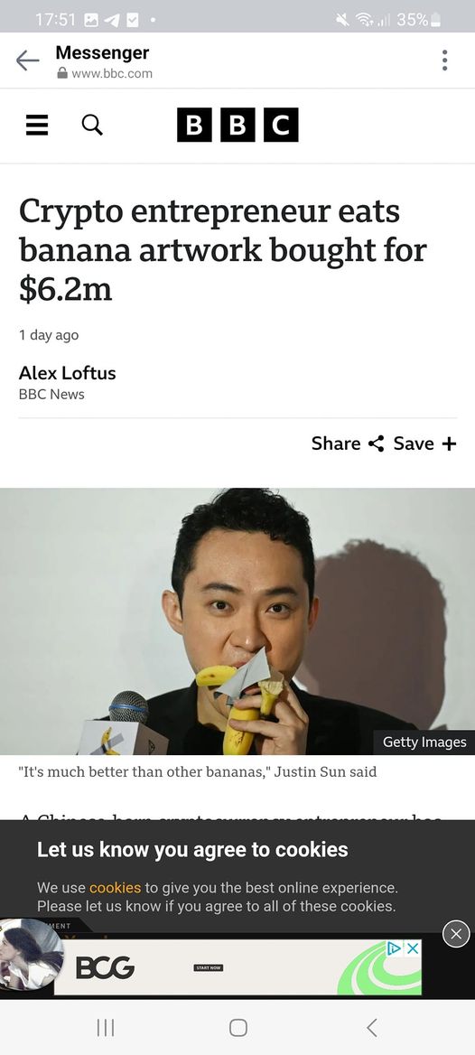 Konstbananätande Kryptoentreprenör