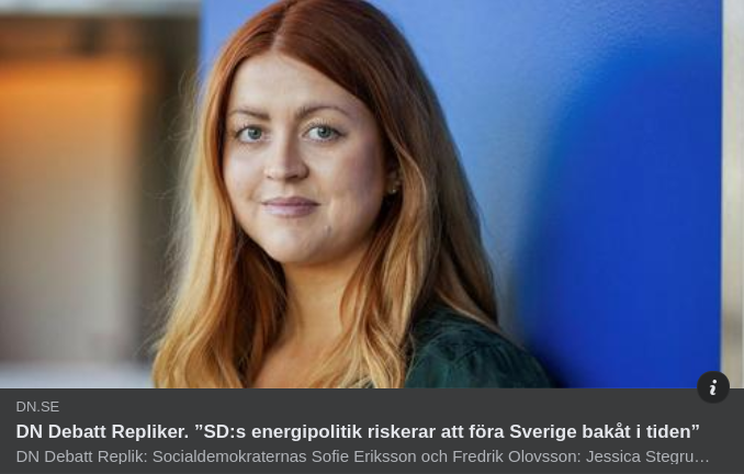 Energipolitik I DN Utan Säckjävel..