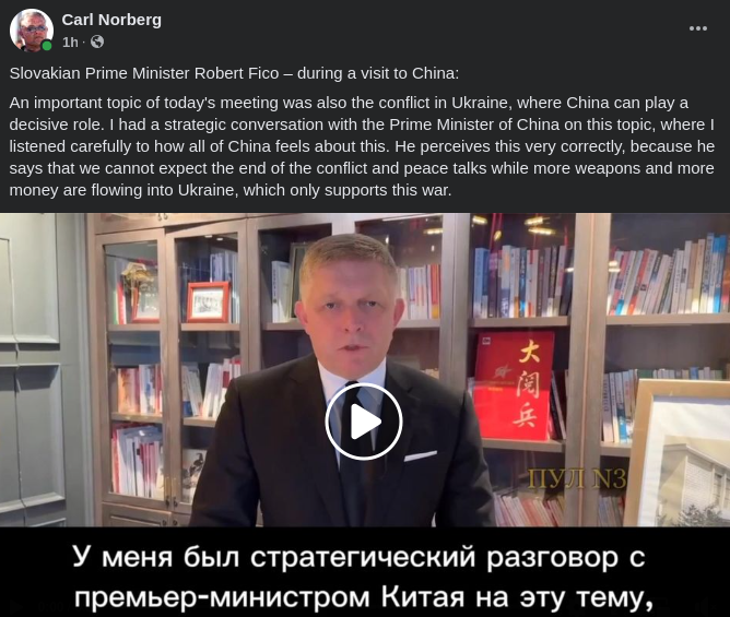 Slovaniens PM I Kina