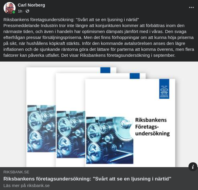 Ingen Närtidsljusning I Riksbankens Företagsundersökning