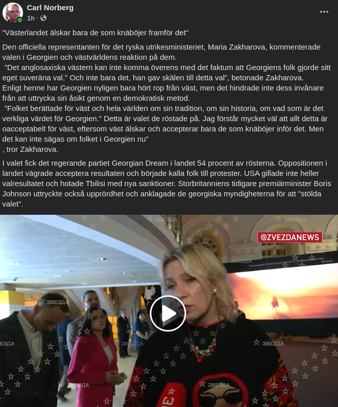 Zakharova Om Valet I Georgien